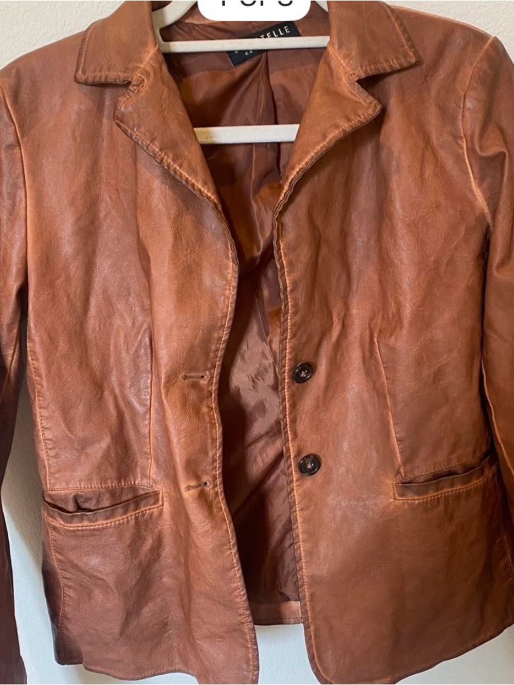 bagatelle Rustic Brown Leather Blazer - Two-Button Tailored Jacket